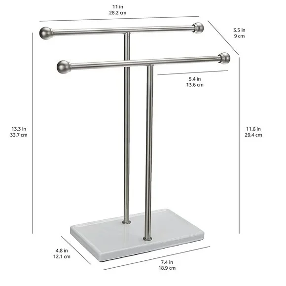 AMAZON BASICS Double-T Hand Towel and Accessories Stand 🛁   NEW!! - Picture 3 of 10